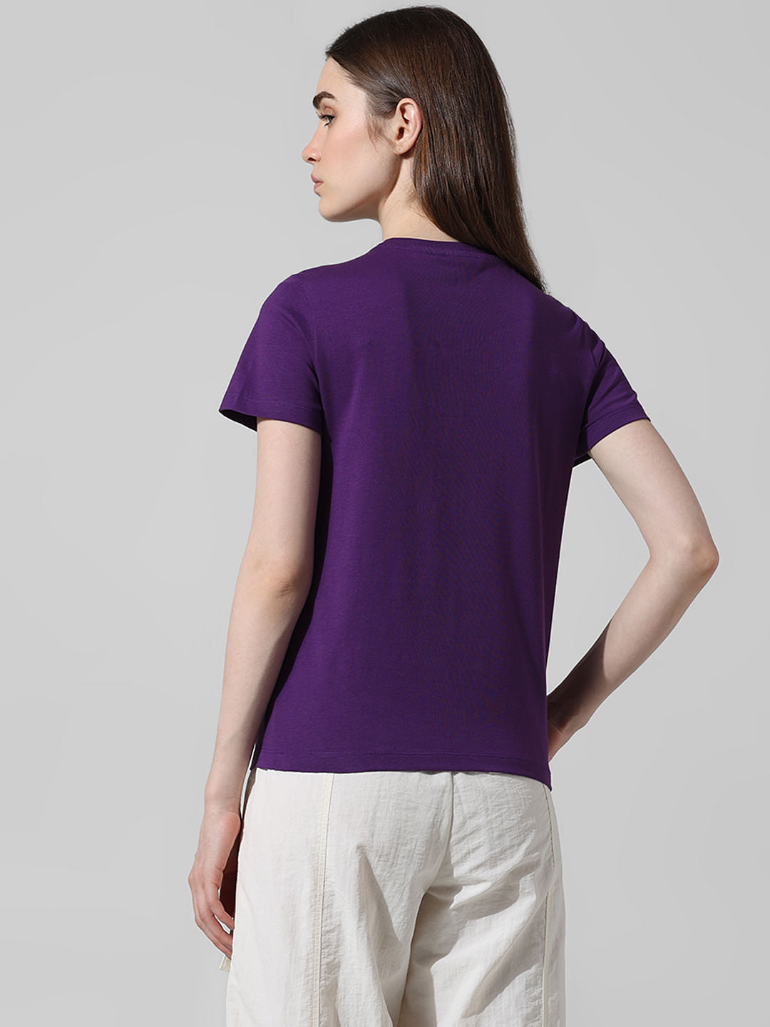 Purple Graphic Print T-shirt