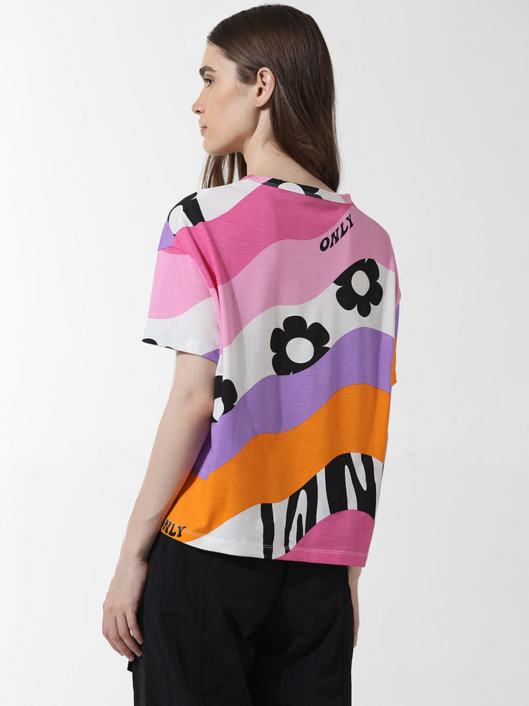 Multi-Colour Printed Oversized T-Shirt