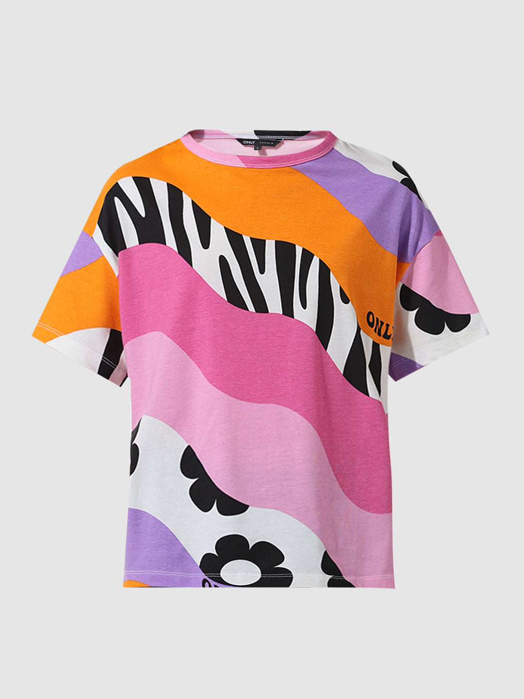 Multi-Colour Printed Oversized T-Shirt