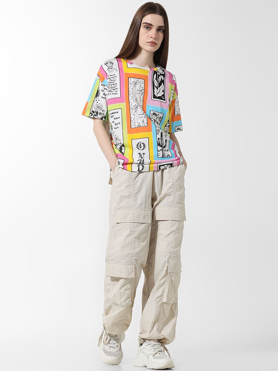 Green Printed Oversized T-Shirt