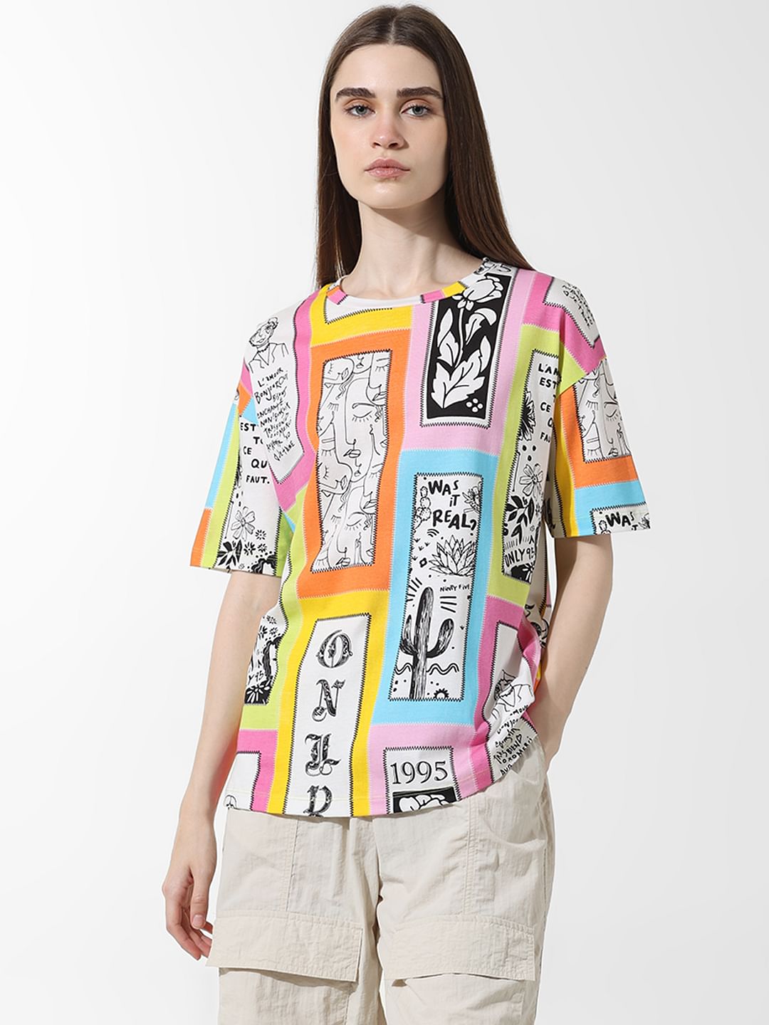 Green Printed Oversized T-Shirt