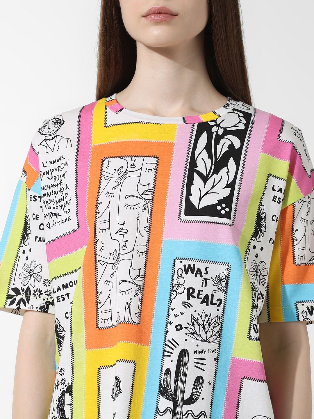 Green Printed Oversized T-Shirt