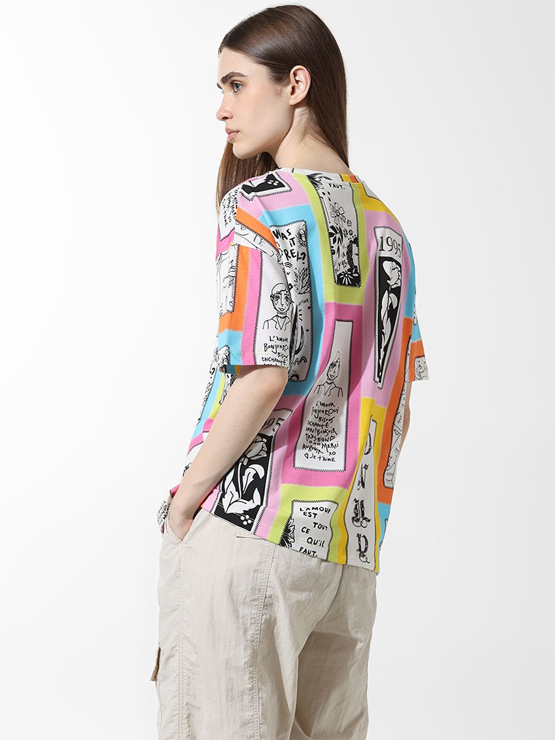 Green Printed Oversized T-Shirt