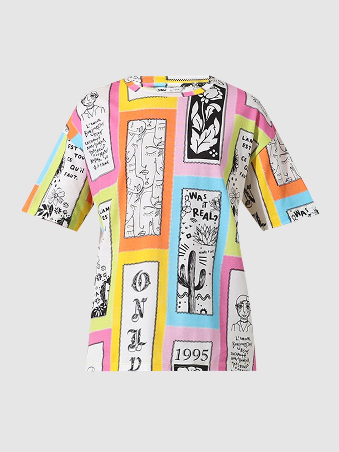 Green Printed Oversized T-Shirt