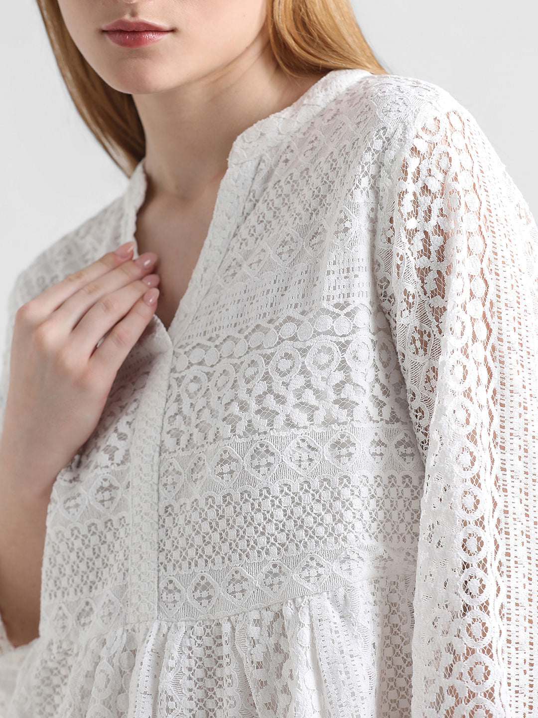 White Lace Fit & Flare Dress