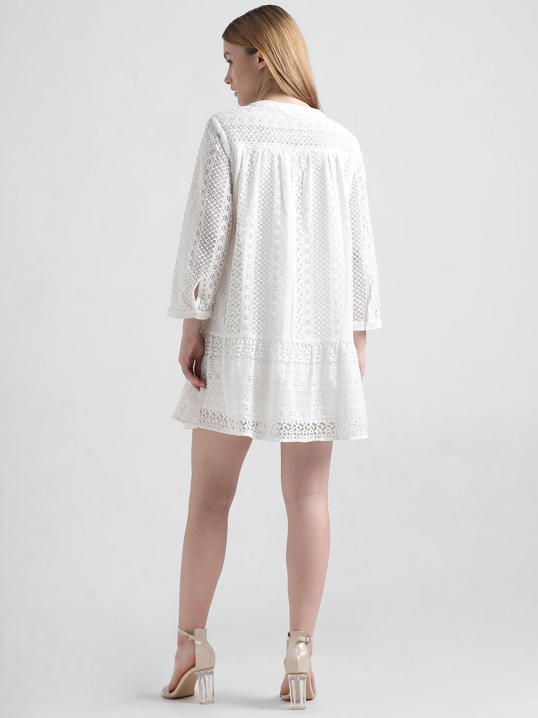 White Lace Fit & Flare Dress