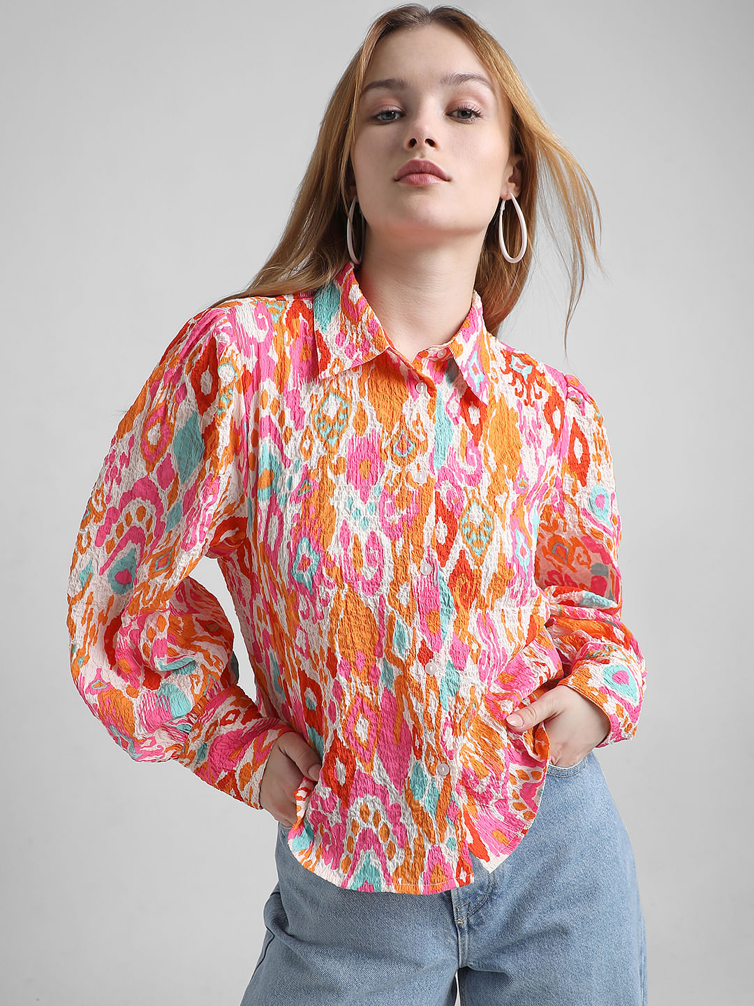 Pink Abstract Printed Shirt
