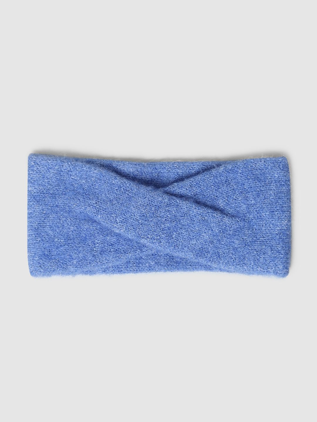 Blue Lurex Knitted Headband