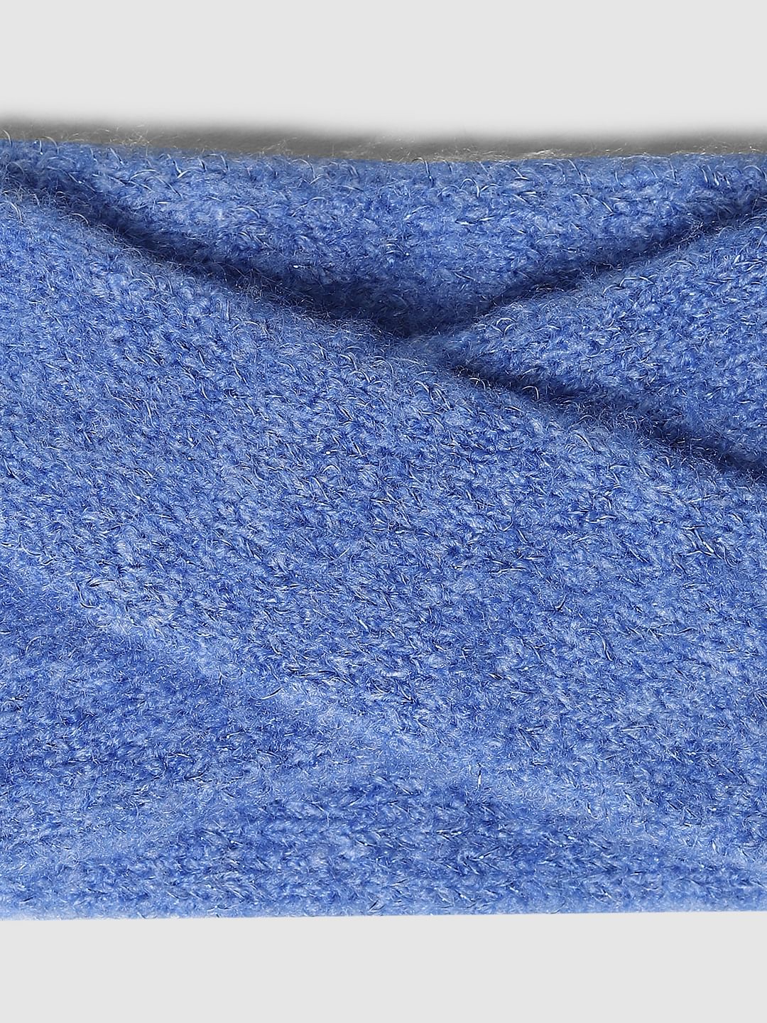 Blue Lurex Knitted Headband