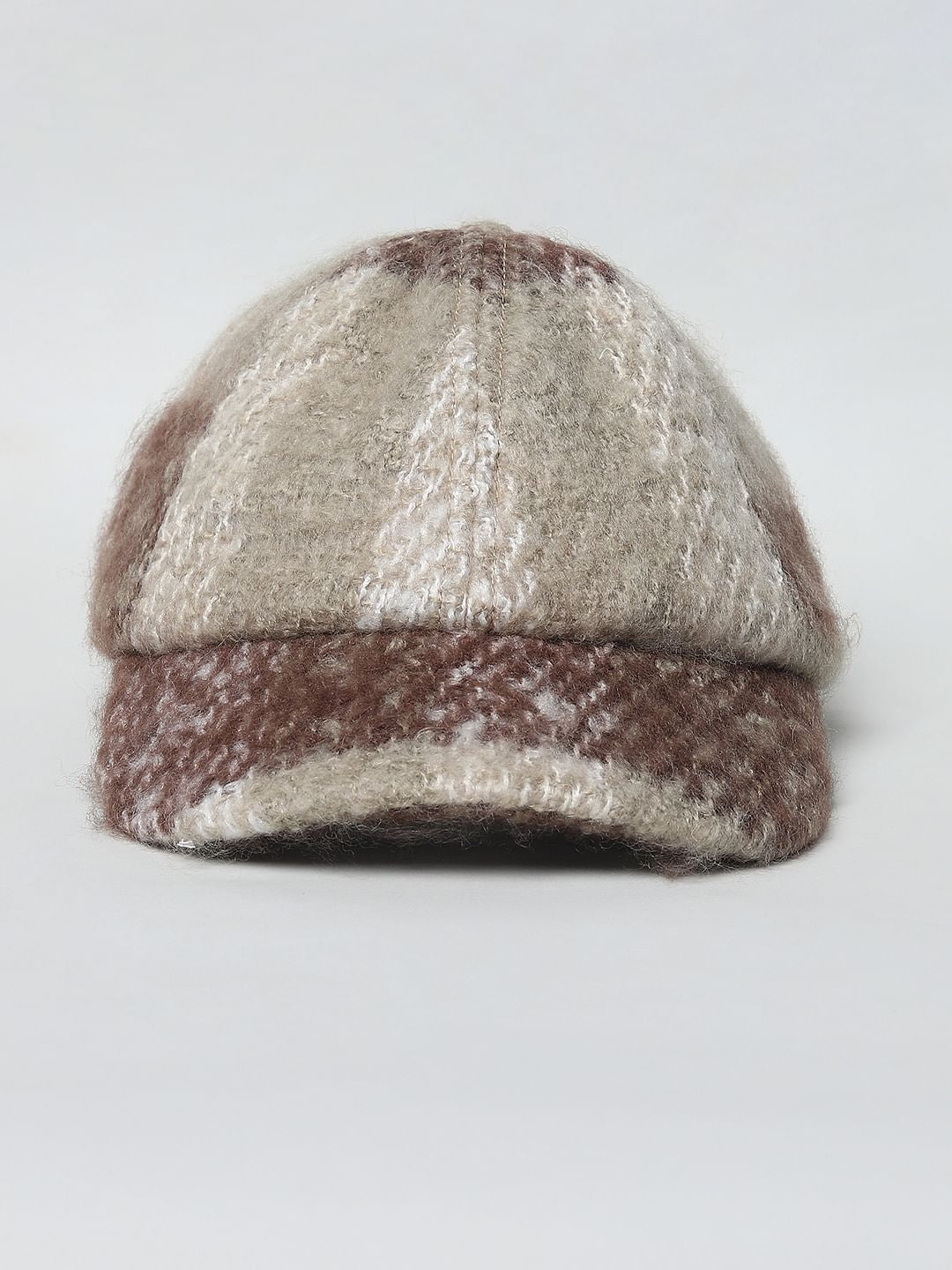 Brown Check Brushed Cap