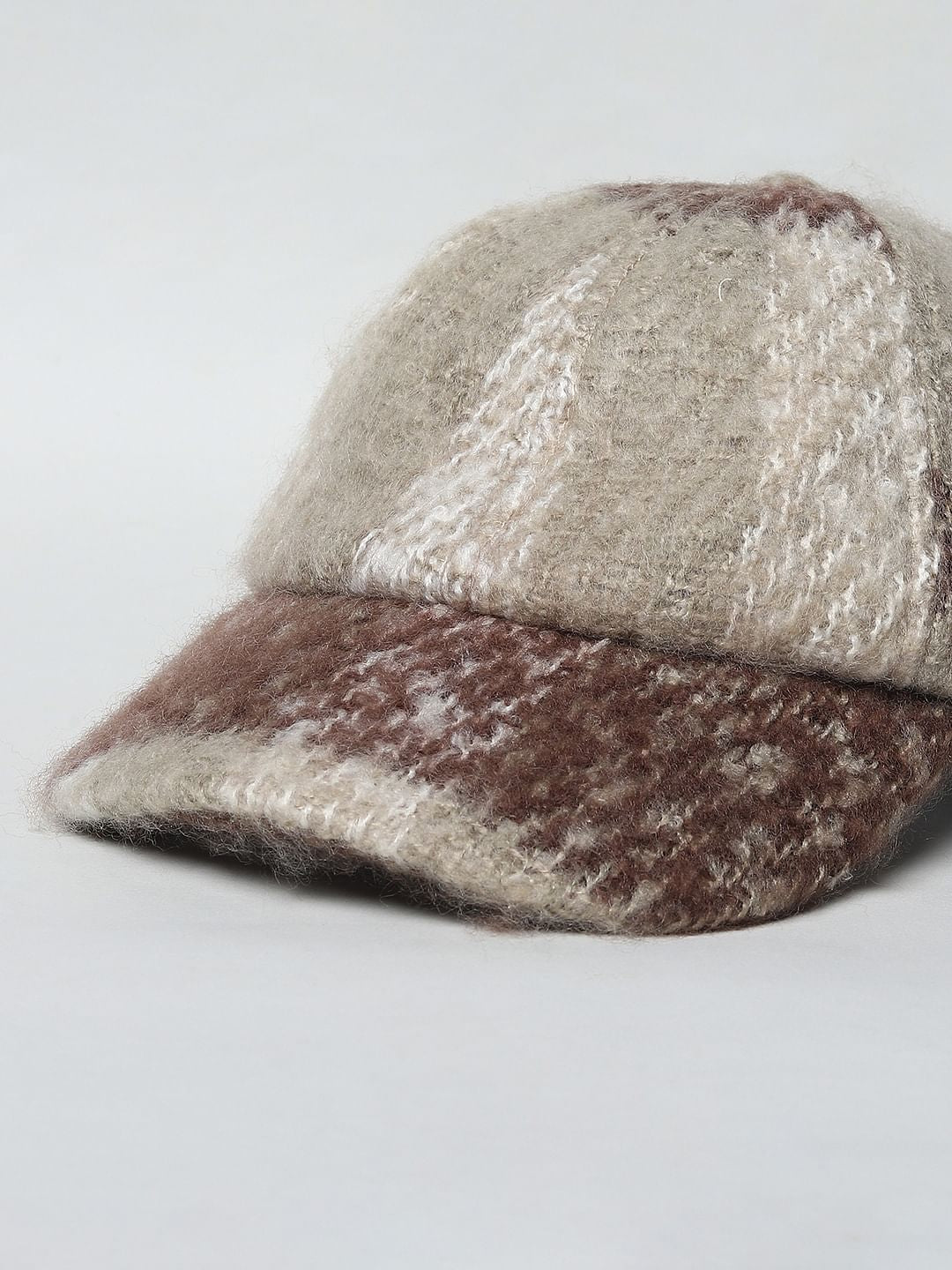 Brown Check Brushed Cap