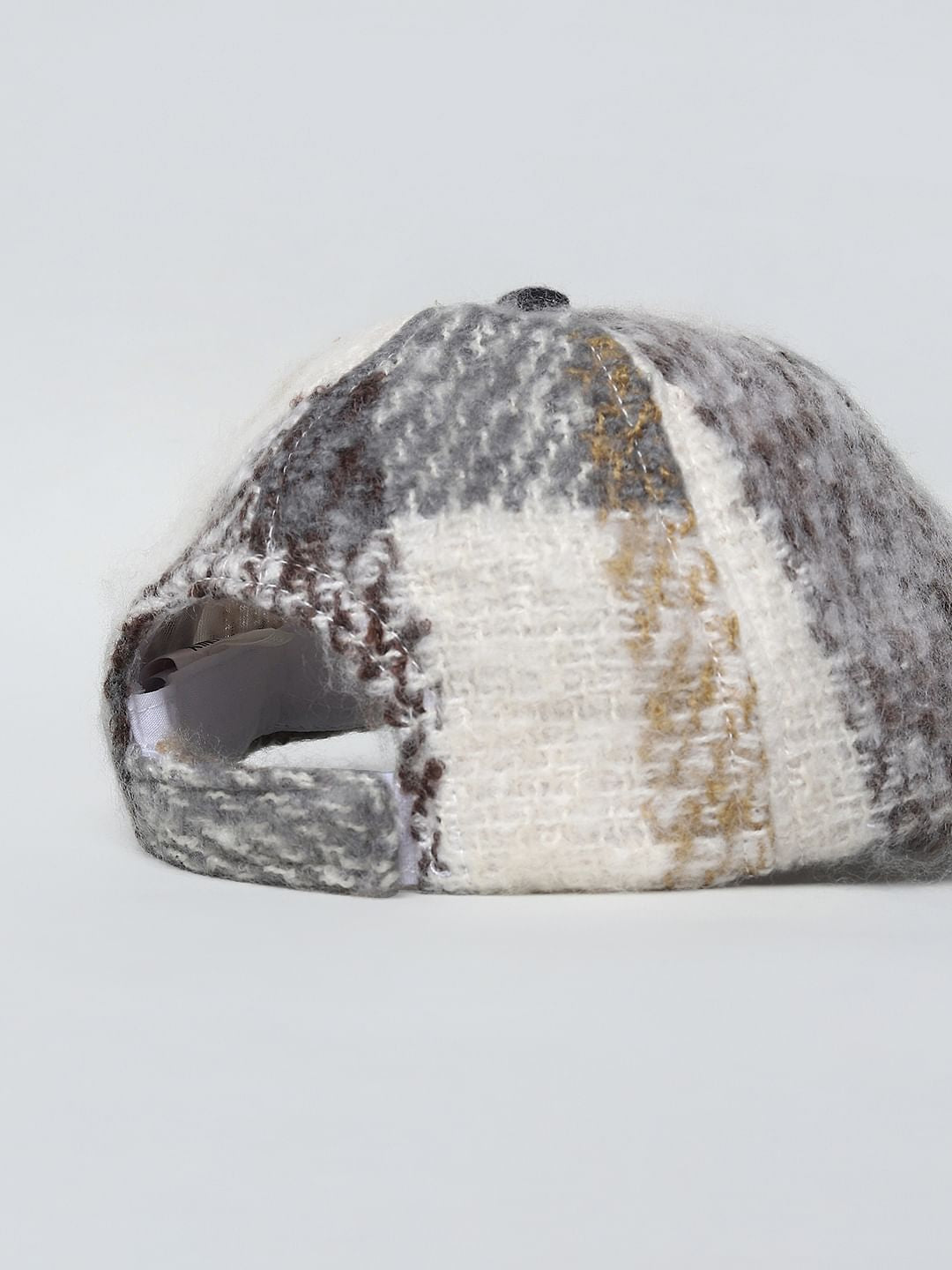 Black Check Brushed Cap