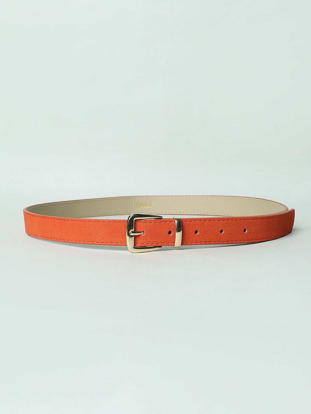 Orange Faux Suede Belt