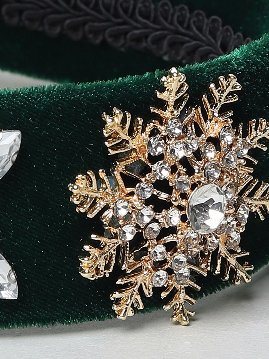 Green Rhinestone Embellished Hairband