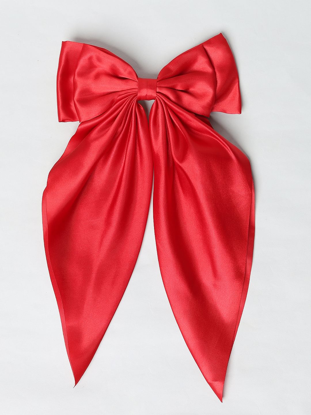 Red Satin Bow Hairclip
