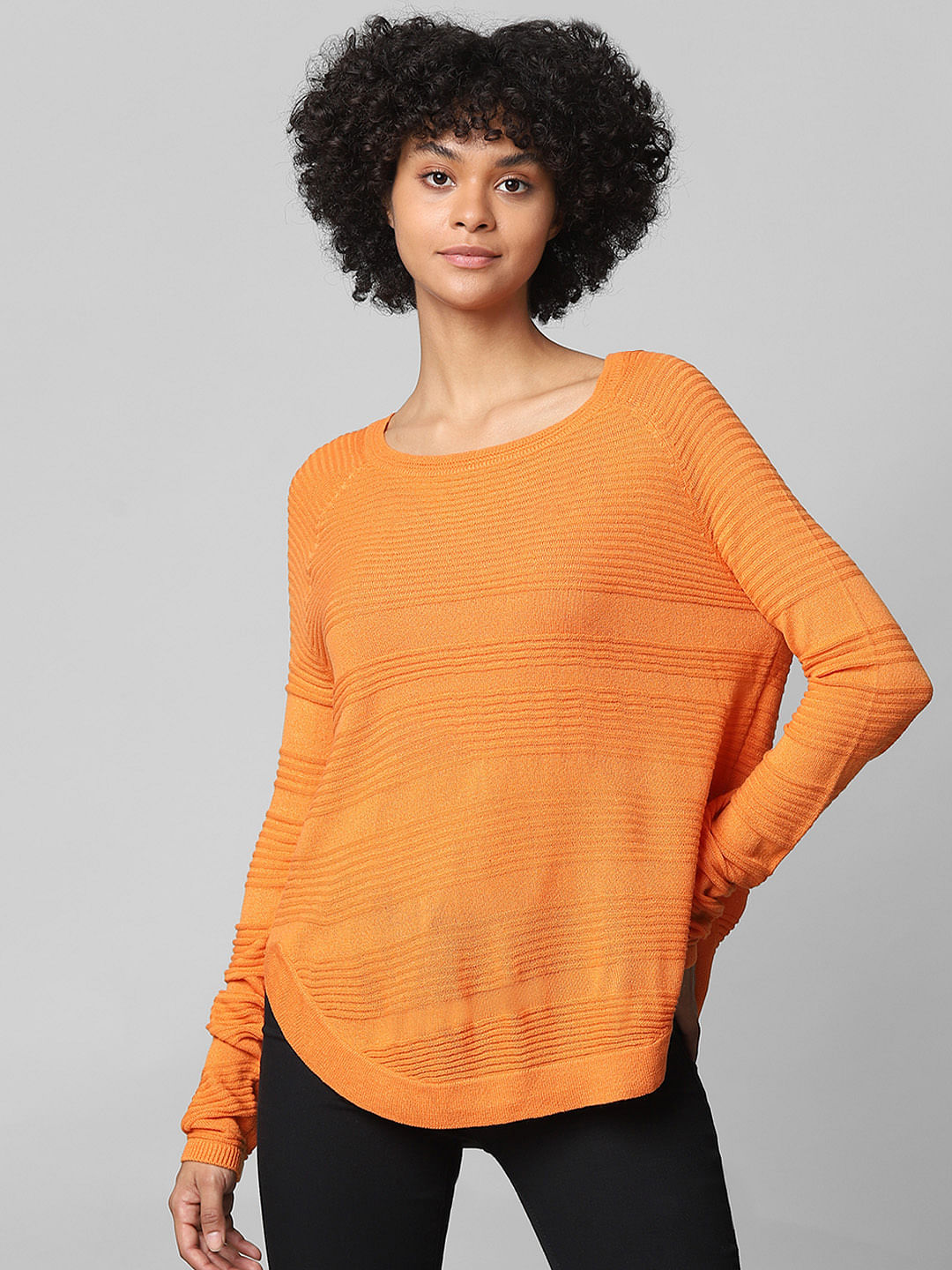 Orange Knitted Pullover