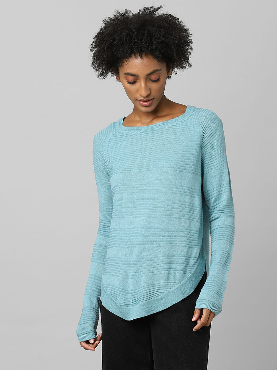 Turquoise Knitted Pullover