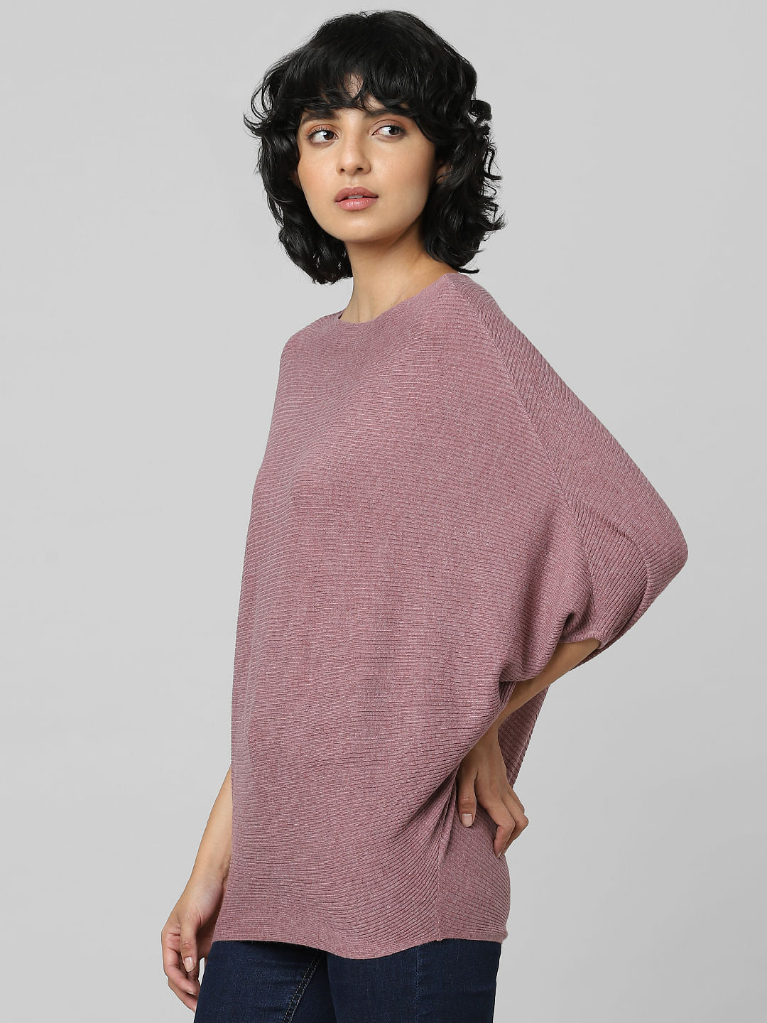 Pink Bat Sleeves Pullover