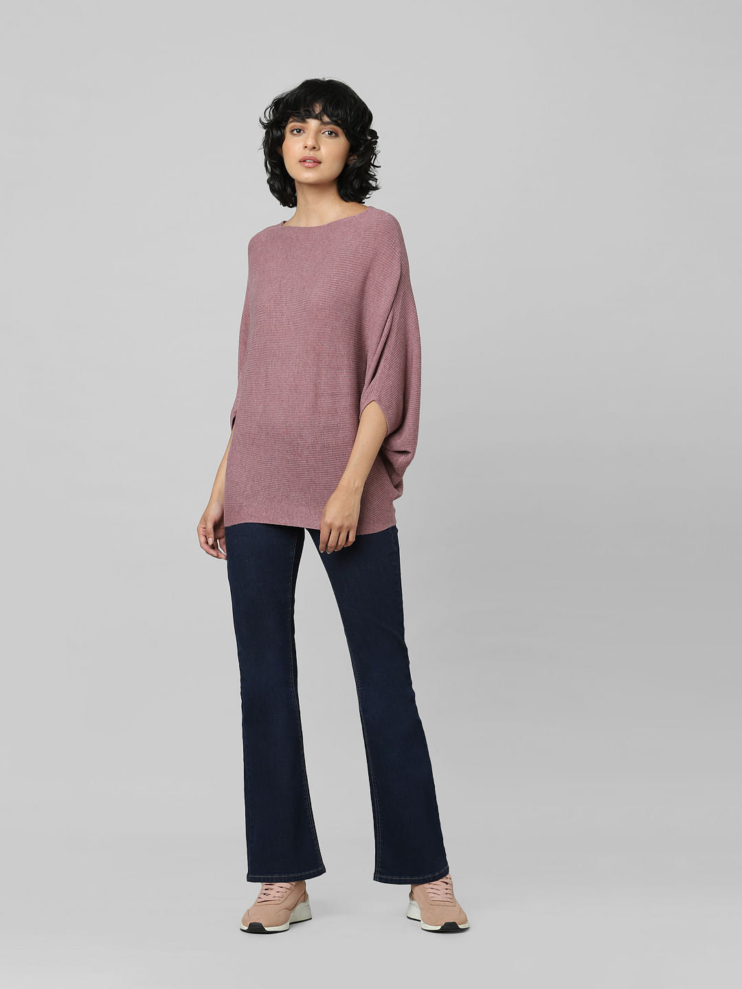 Pink Bat Sleeves Pullover