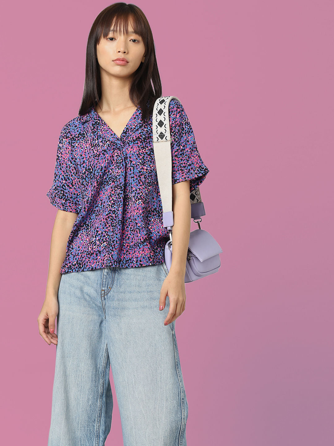 Blue Floral Print Shirt