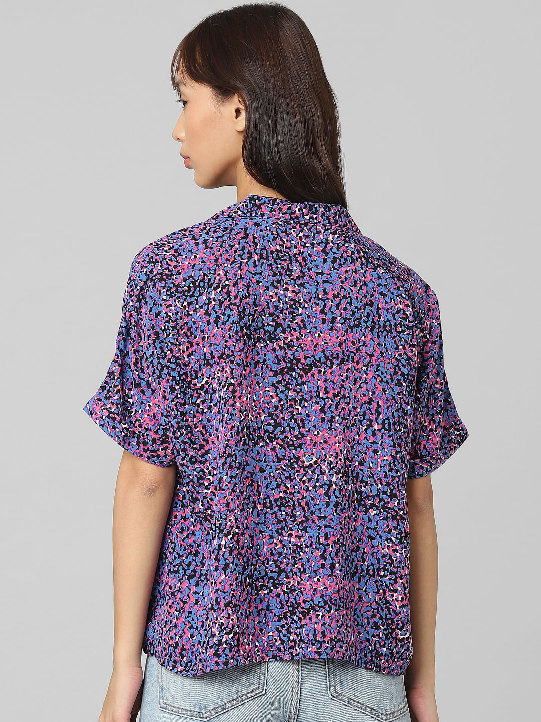 Blue Floral Print Shirt