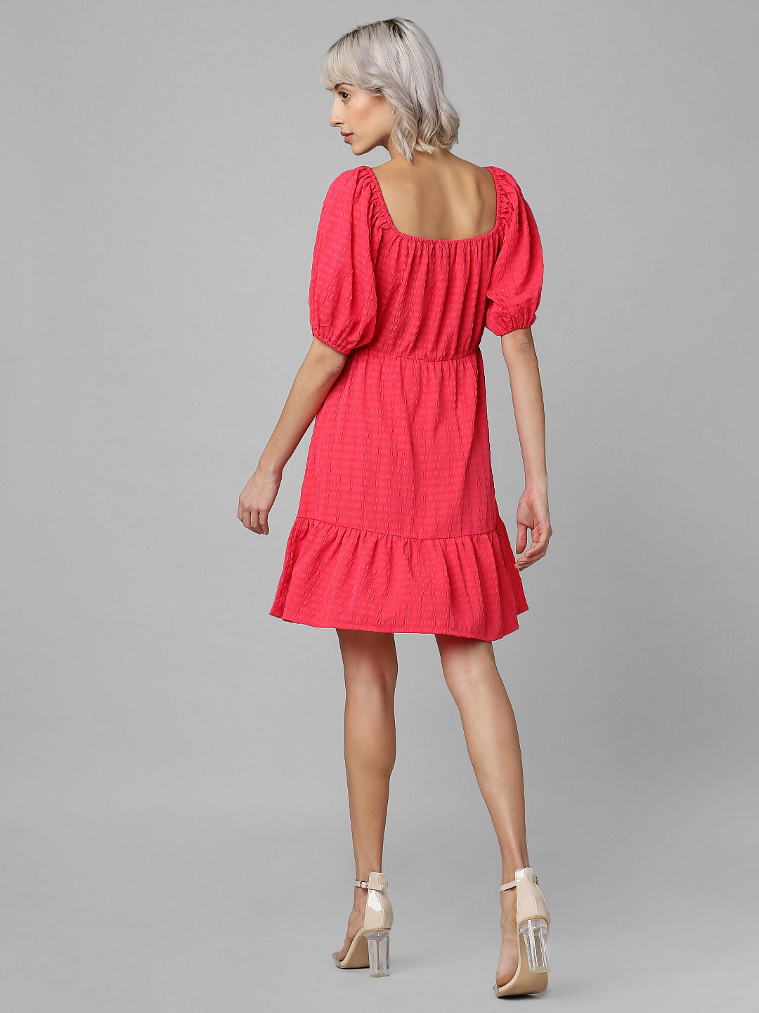 Magenta Textured Mini Dress