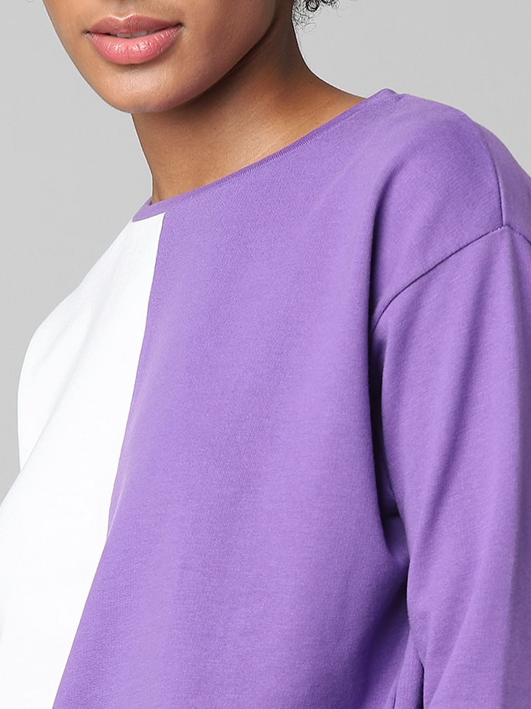 Purple Colourblocked Co-Ord Sweatshirt
