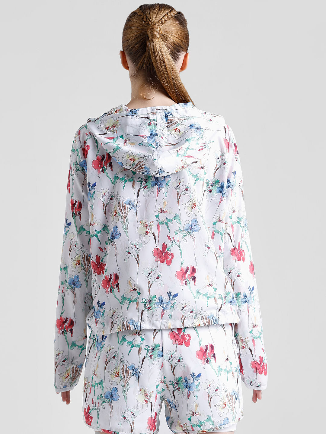Play White Floral Hooded Training Jacket