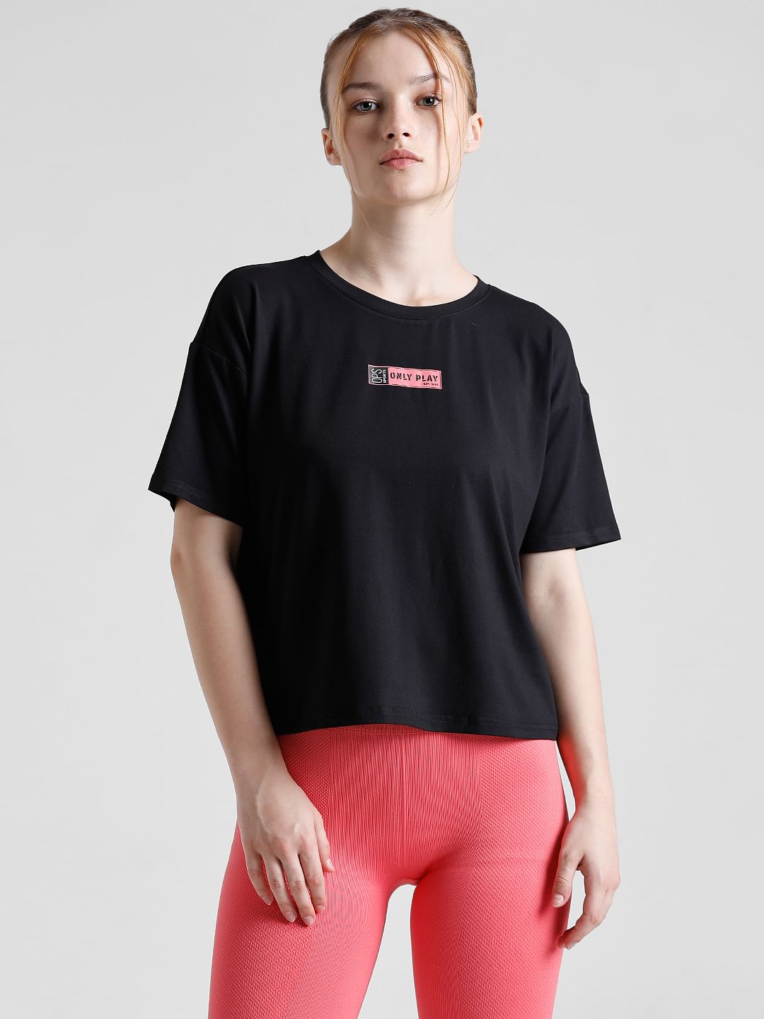 Play Black Boxy Fit Training T-Shirt