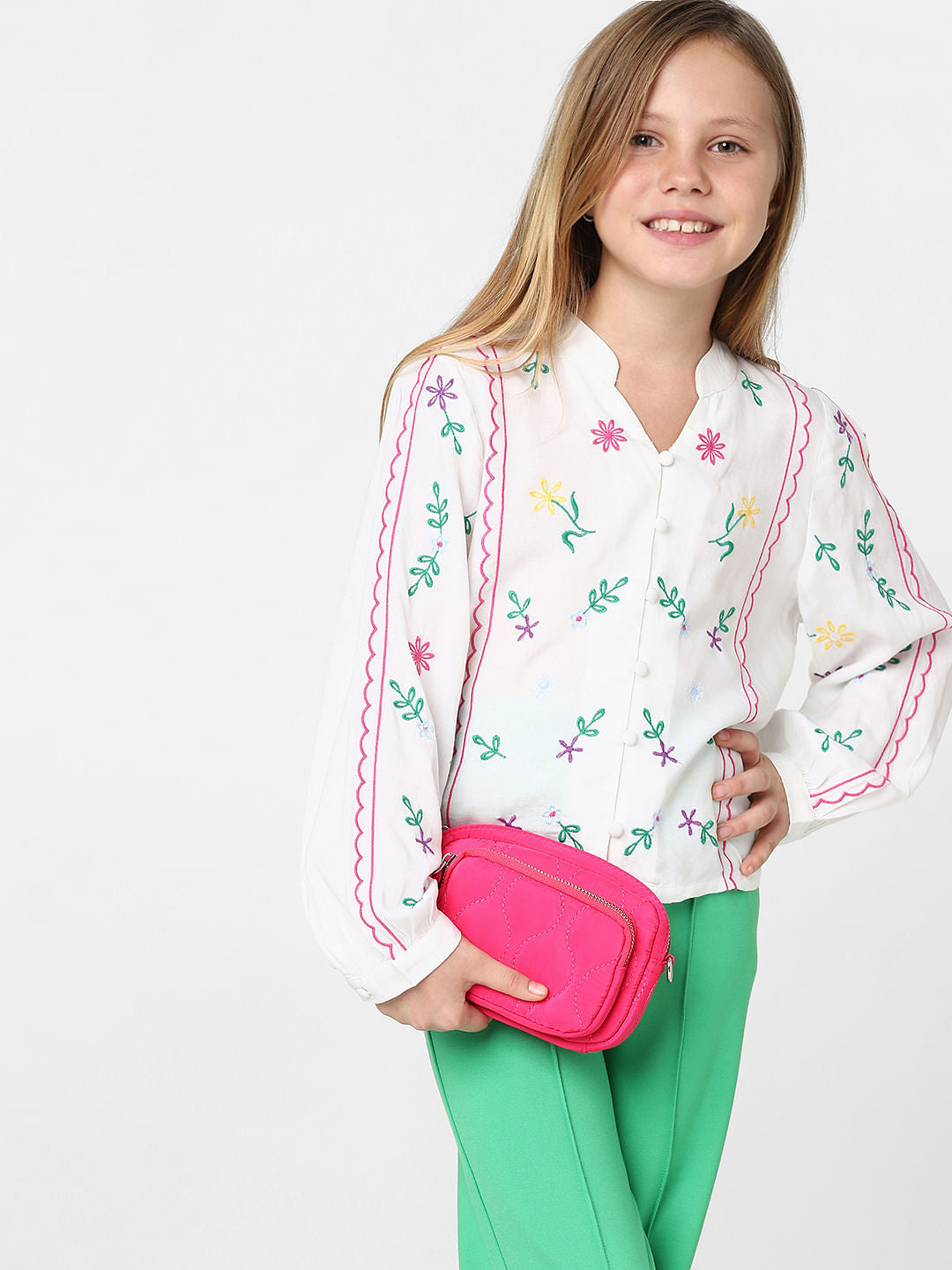 White Embroidered Top