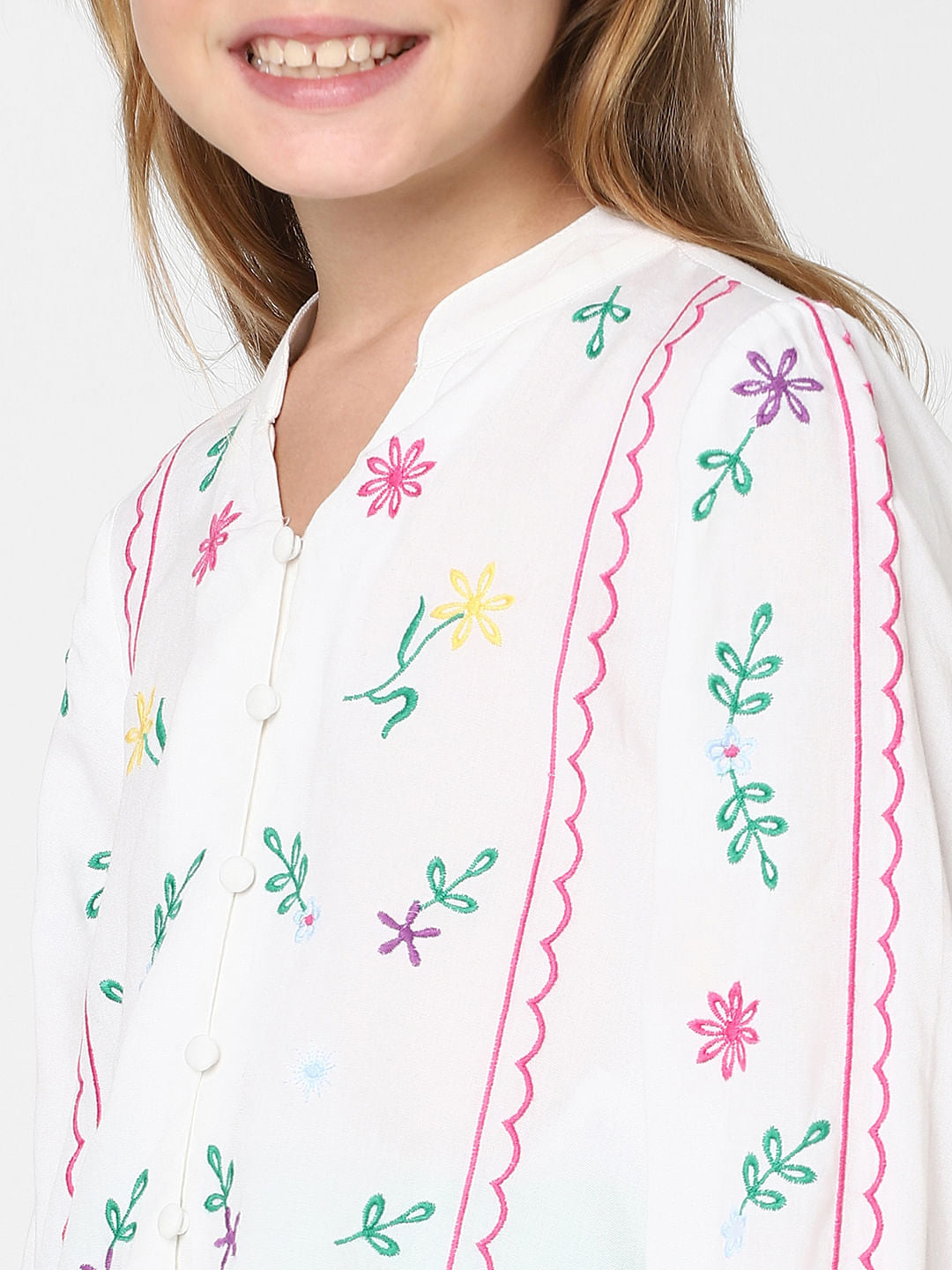 White Embroidered Top