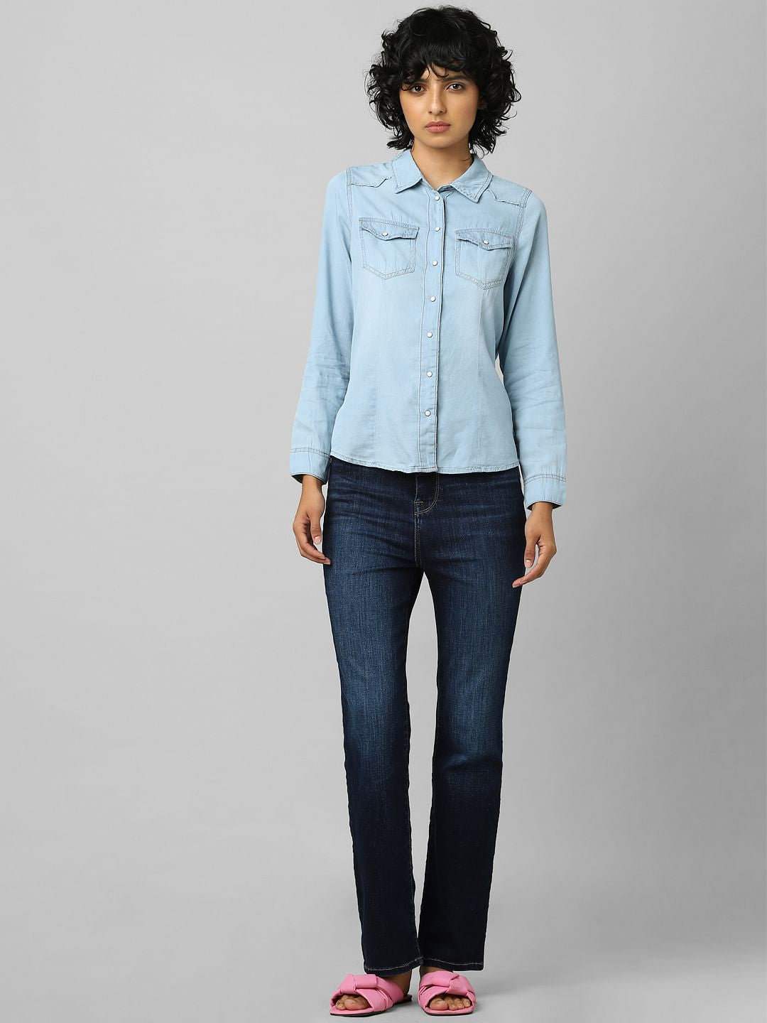 Light Blue Washed Denim Shirt