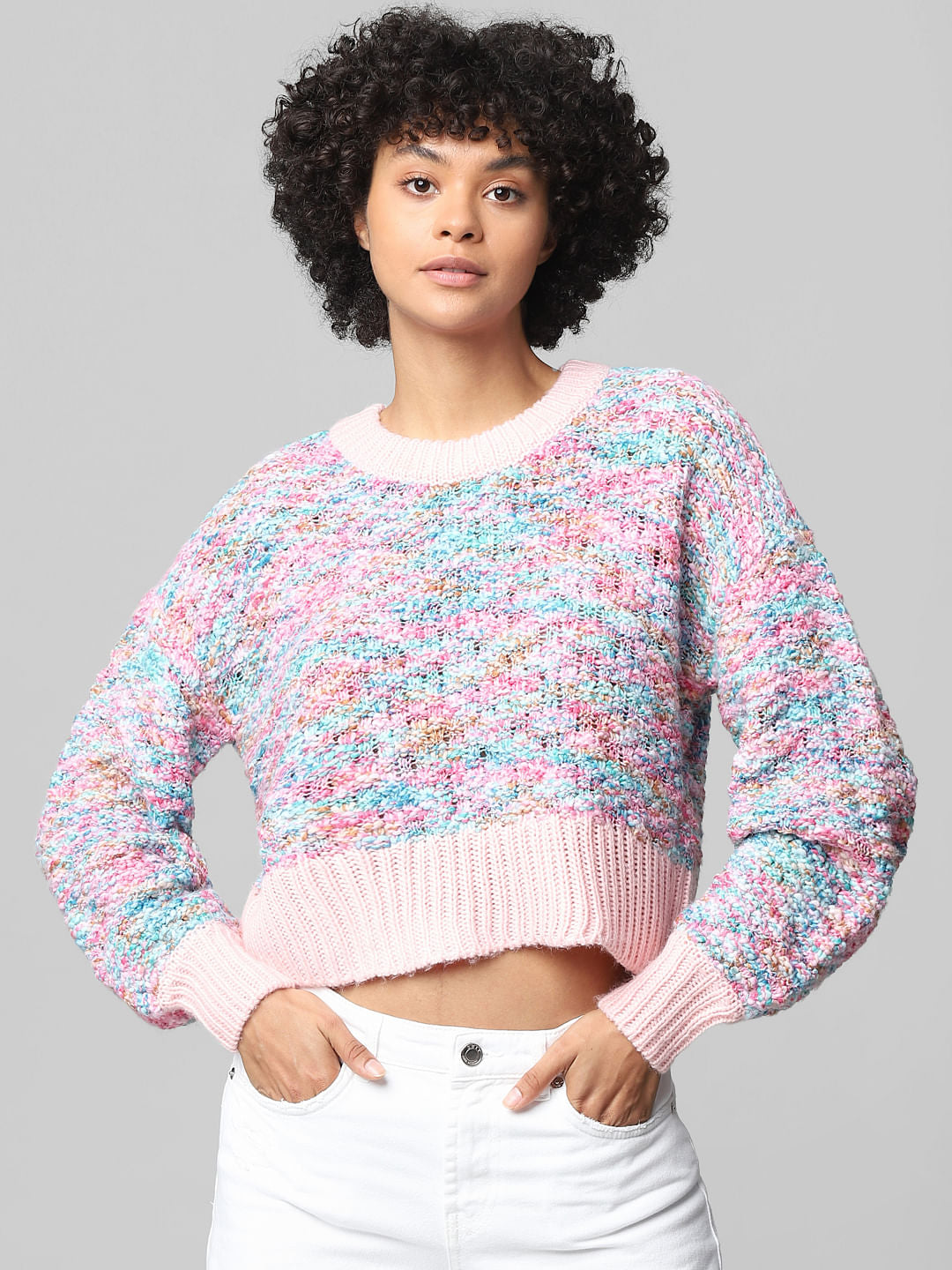 Pink Textured Pullover