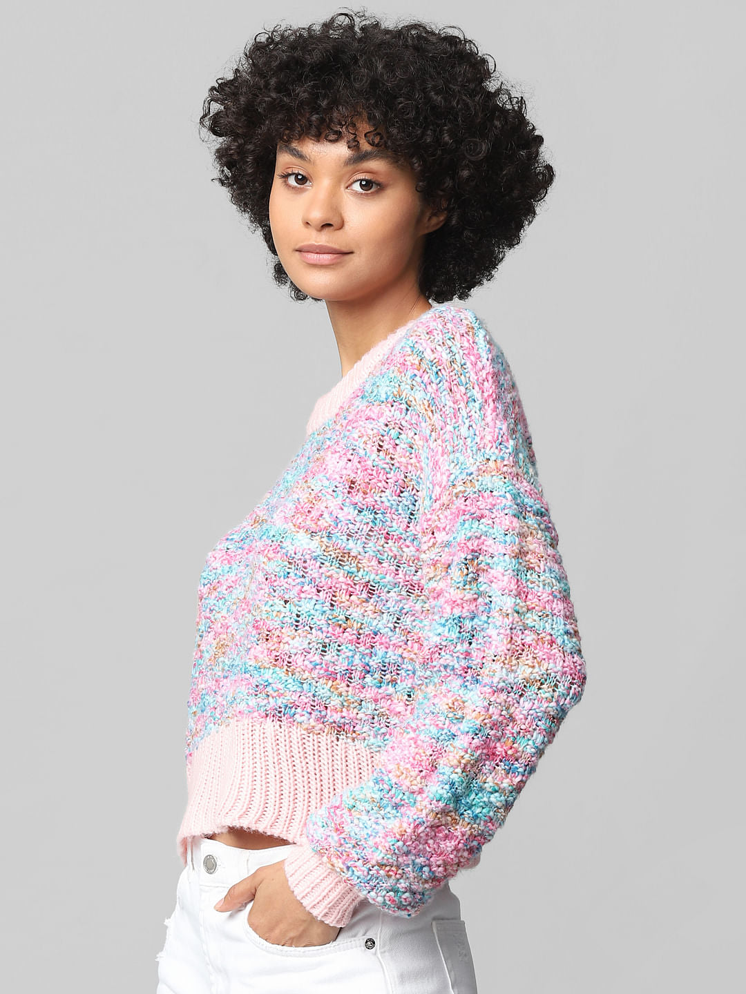 Pink Textured Pullover