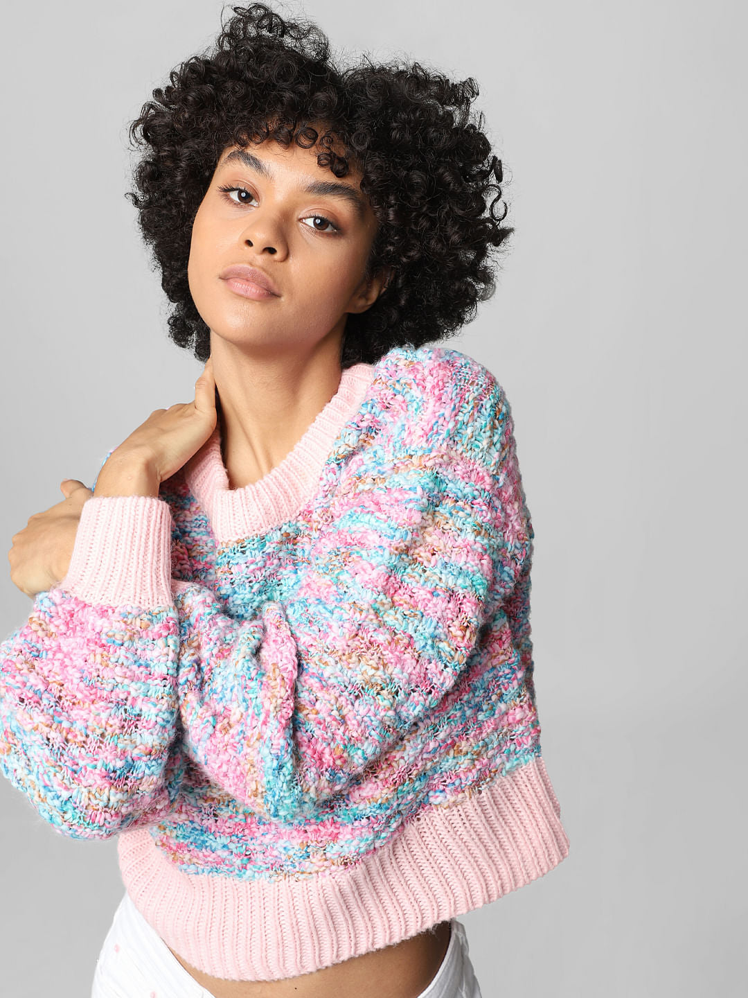 Pink Textured Pullover