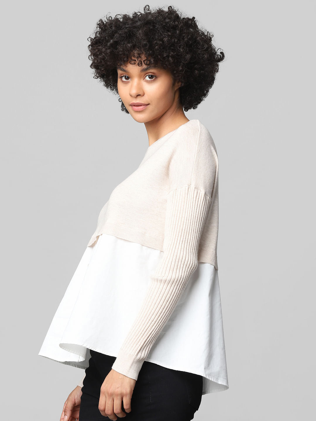 White Shirt Insert Pullover