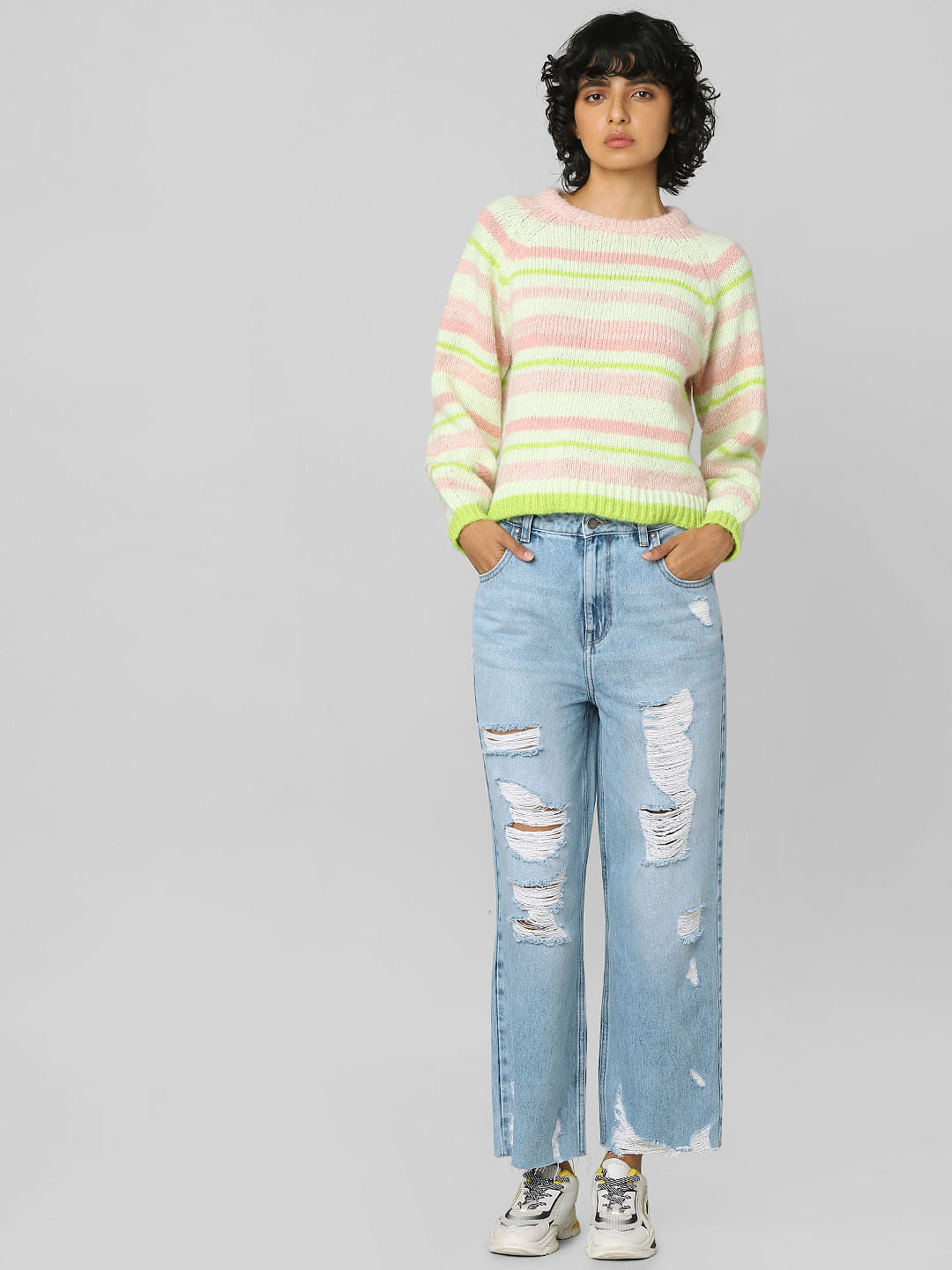 Pink Striped Pullover