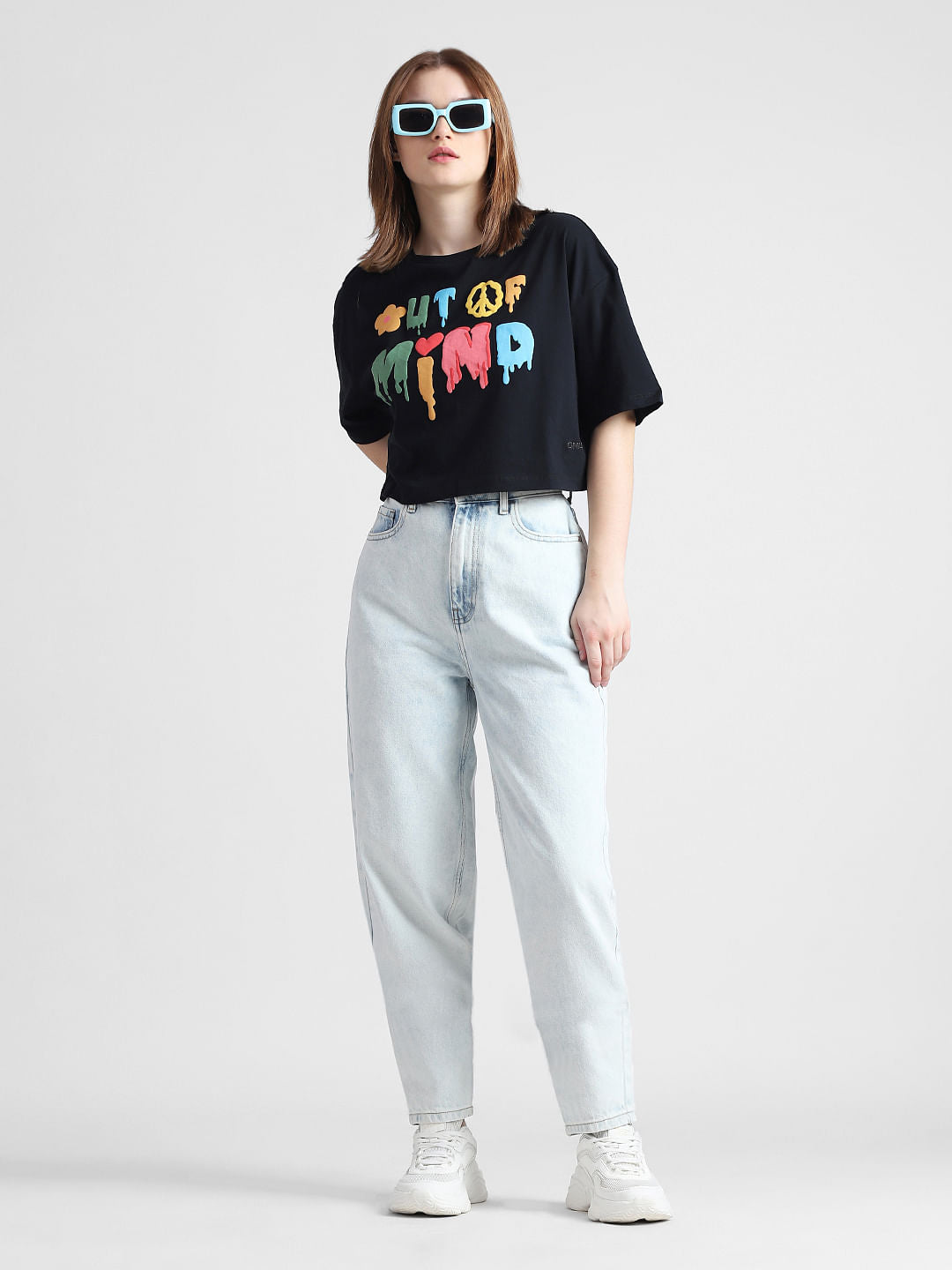 Light Blue High Rise Mom Fit Jeans