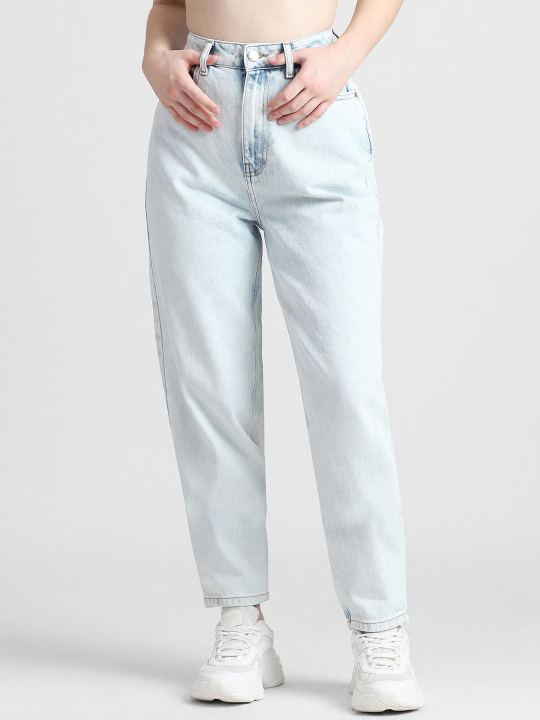 Light Blue High Rise Mom Fit Jeans