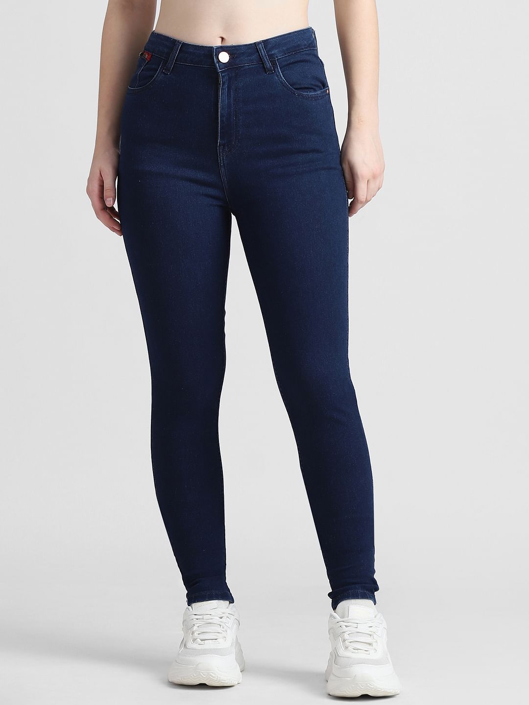 Dark Blue Mid Rise Piper Skinny Fit Jeans