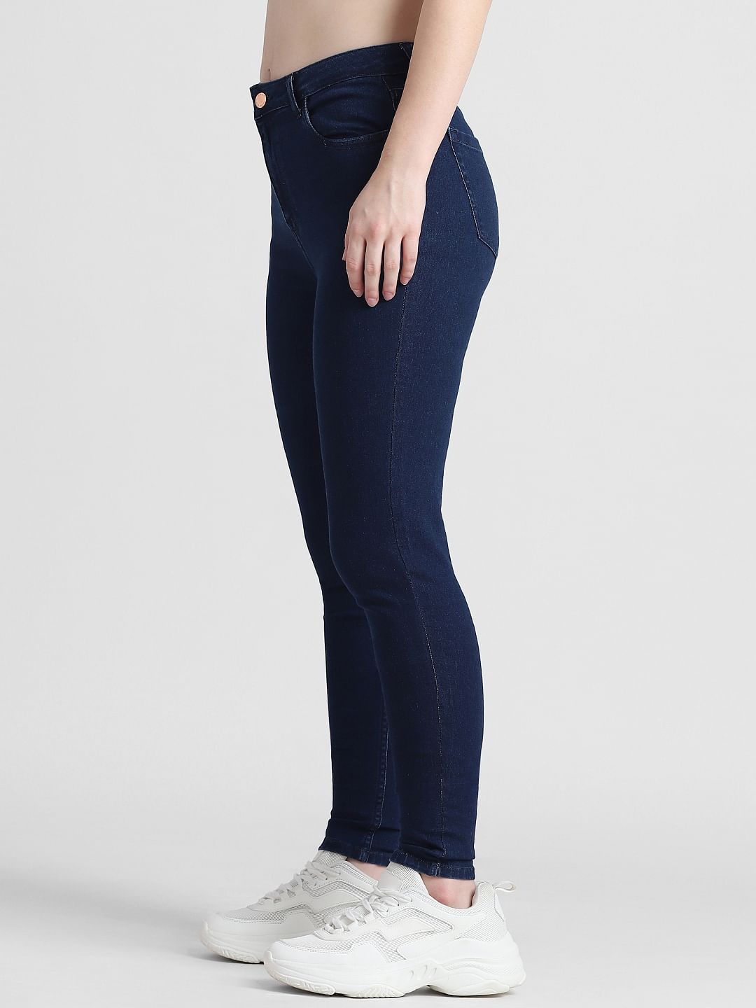 Dark Blue Mid Rise Piper Skinny Fit Jeans