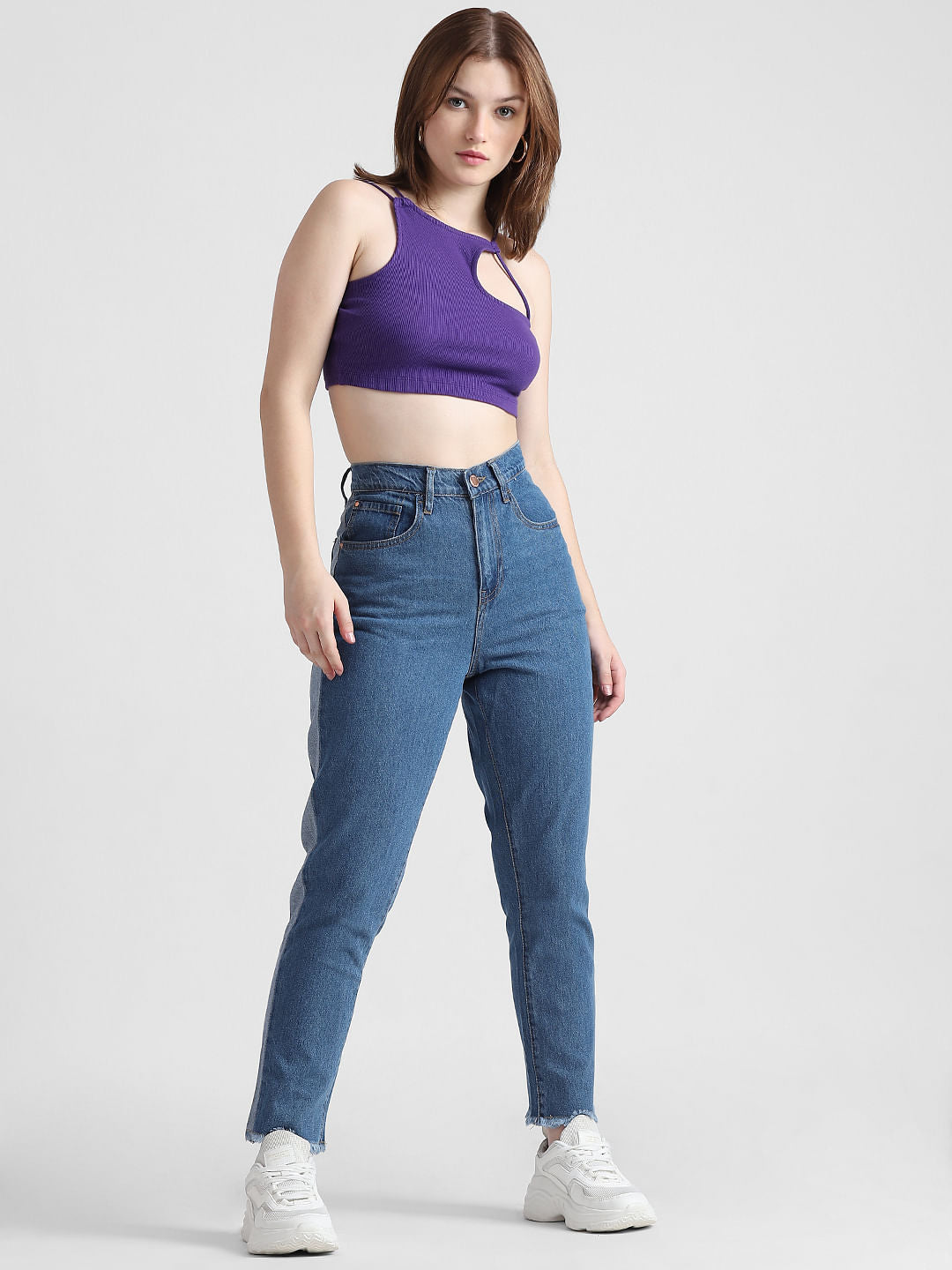 Blue High Rise Vintage Washed Jeans