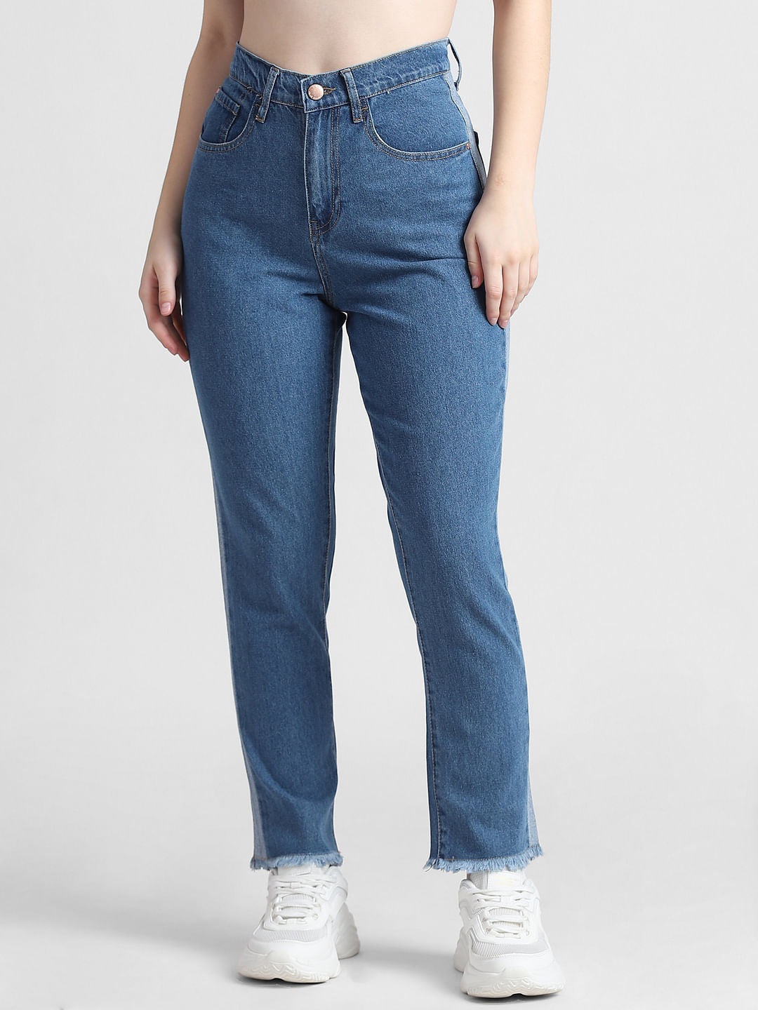 Blue High Rise Vintage Washed Jeans