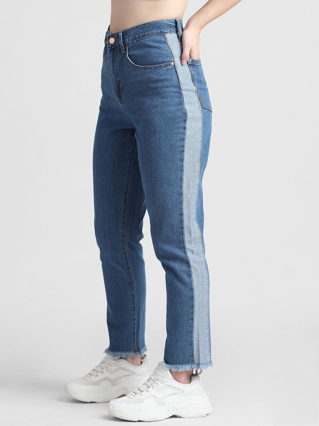 Blue High Rise Vintage Washed Jeans