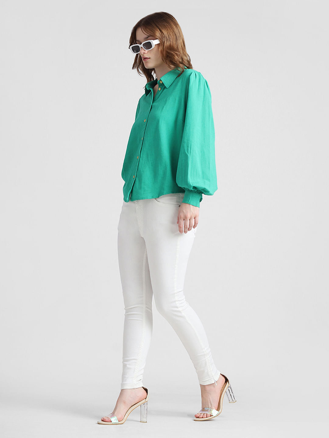 White Mid Rise Skinny Fit Jeans