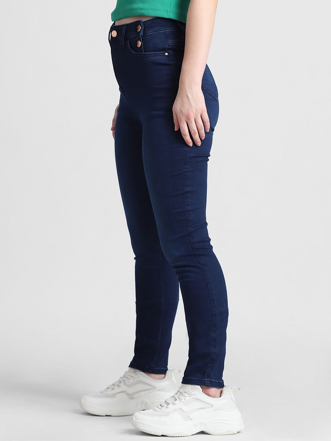 Dark Blue High Rise Skinny Fit Jeans