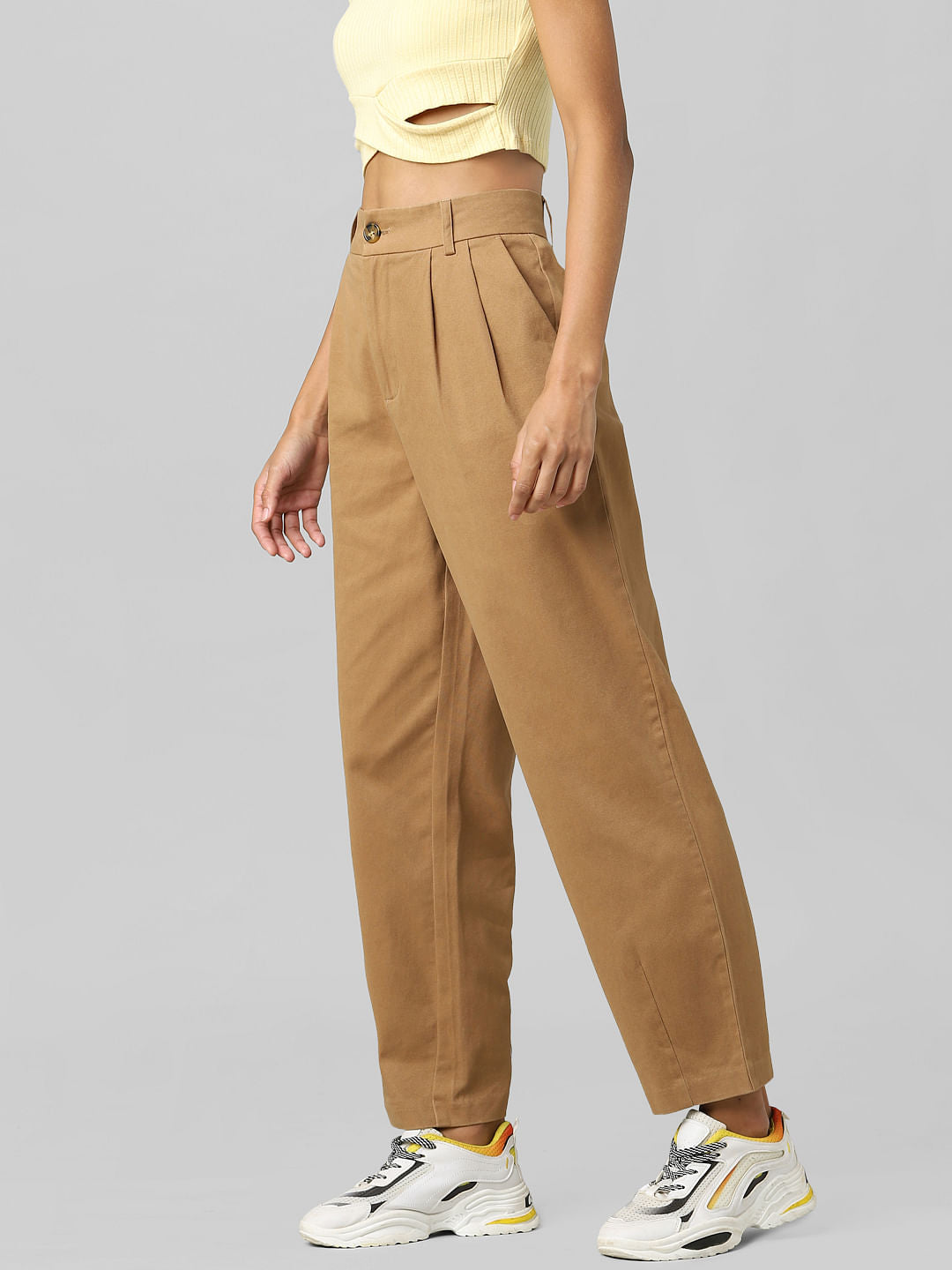 Brown High Rise Chino Pants