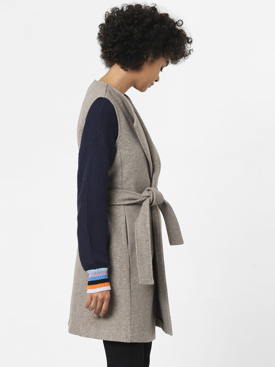 Brown Belted Vest Coat