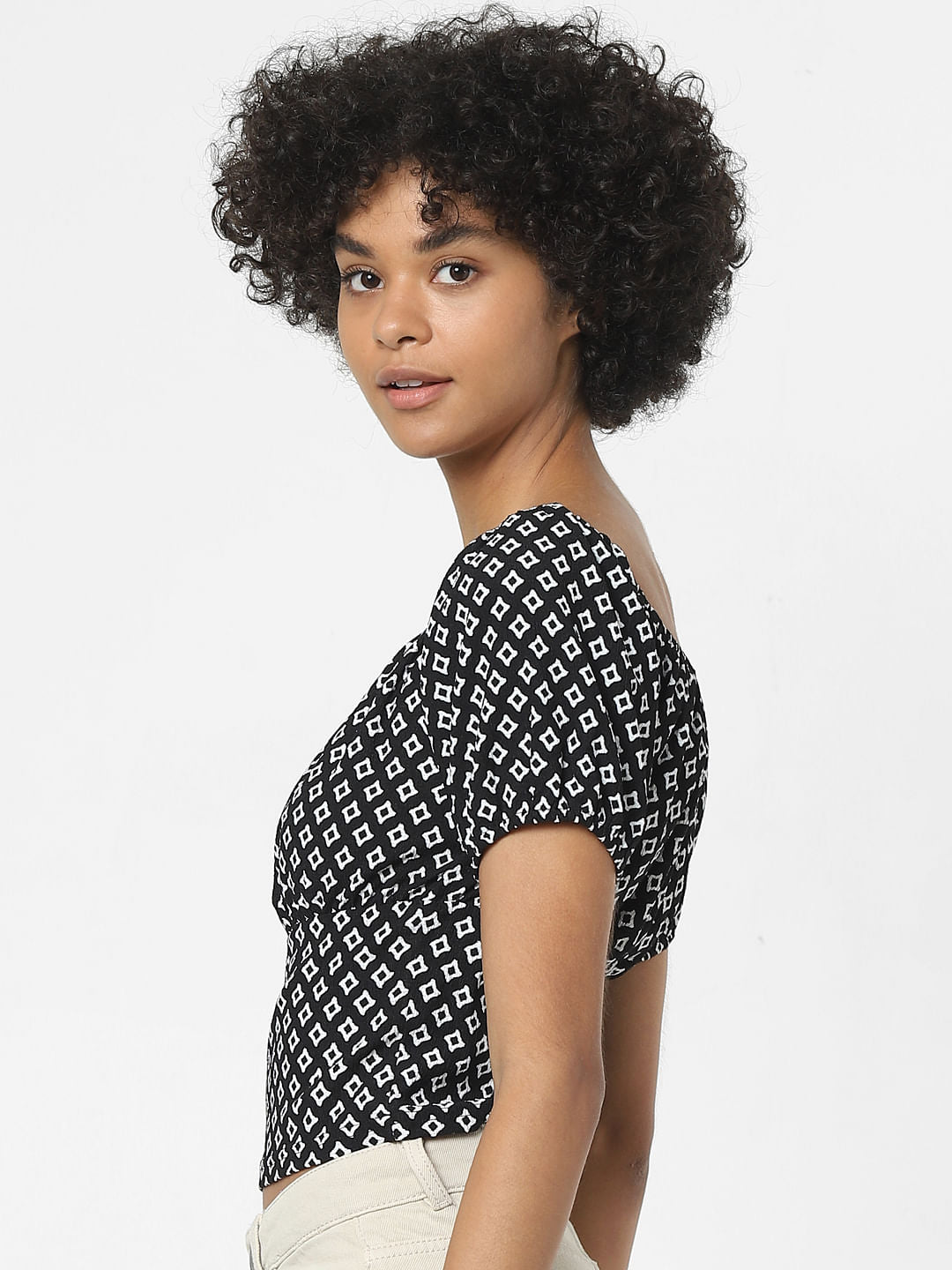 Black All Over Print Top