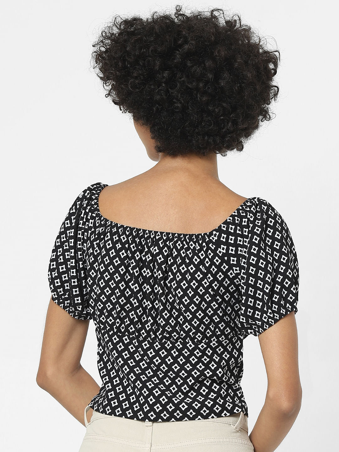 Black All Over Print Top